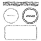 Set of Seamless Knitting Frames Isolated. Vector Template Design Elements and Brush.