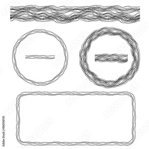 Set of Seamless Knitting Frames Isolated. Vector Template Design Elements and Brush.