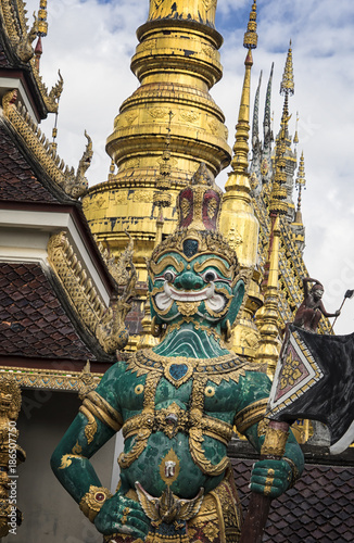 Statue at a temple near Lampang Thailand