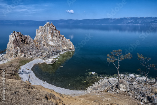 lake Baikal shaman rock in summer