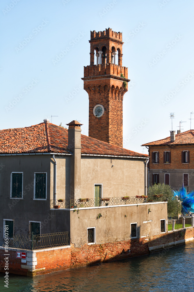 Murano island with bell tower, Italy