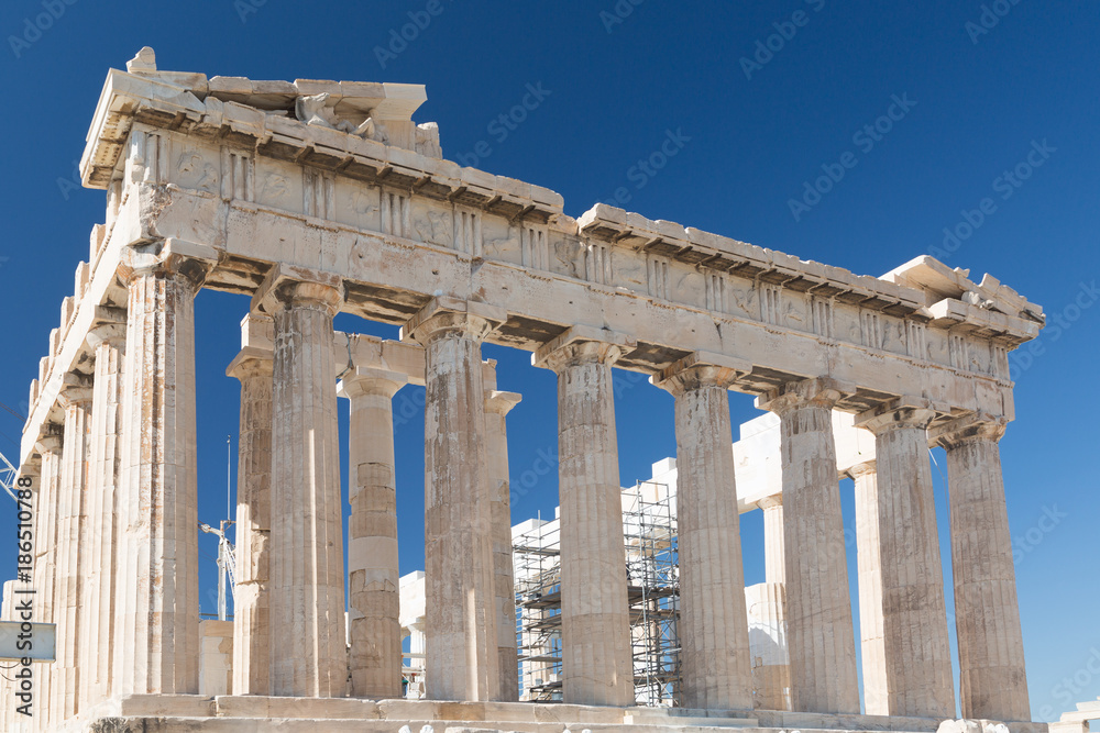 Ruins of the Temple Parthenon at the Acropolis, Greece