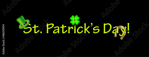 Testo San Patrick Day con simboli tradizionali