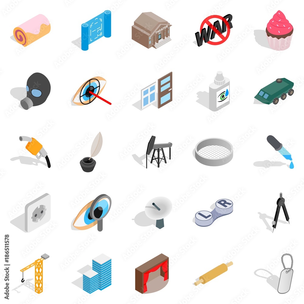 Creature icons set, isometric style Creature icons set, isometric style