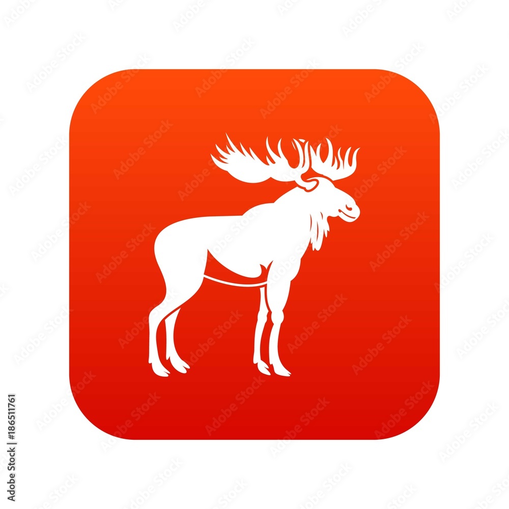 Moose icon digital red