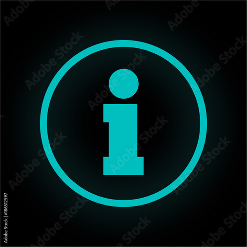 Neon Button rund - Informationssymbol