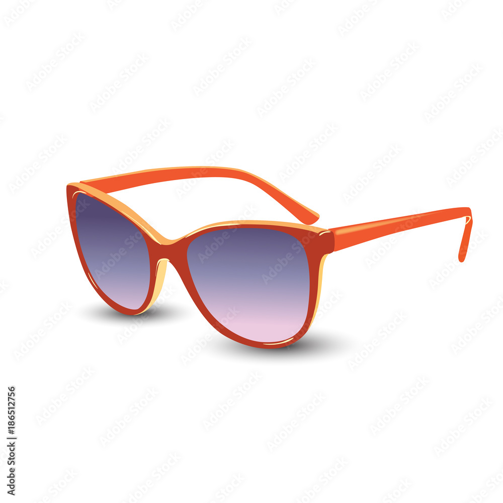 Stylish orange sunglasses. Vector illustration
