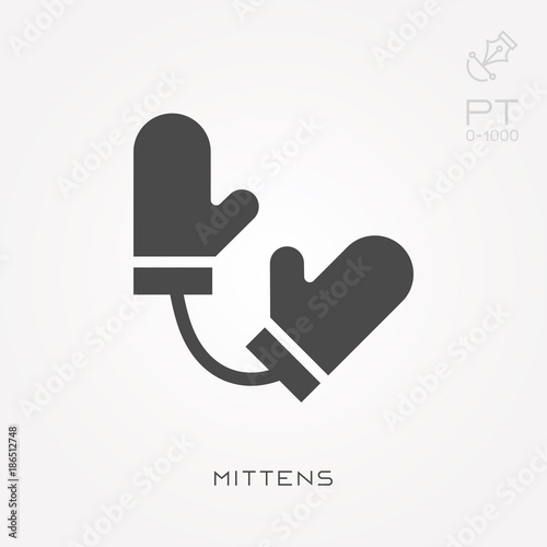 Silhouette icon mittens