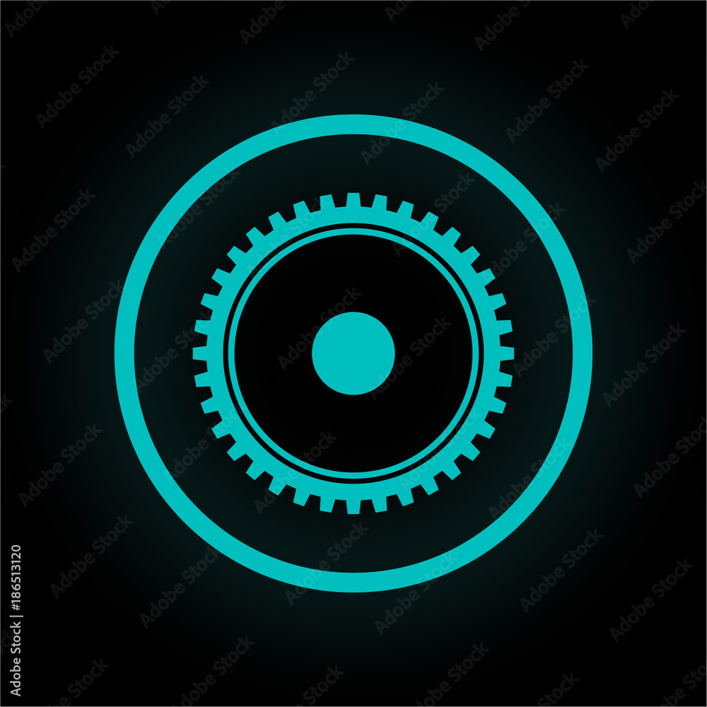 Neon Button rund - Konfigurieren-Symbol