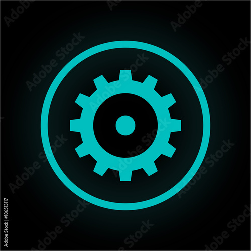 Neon Button rund - Editieren-Symbol