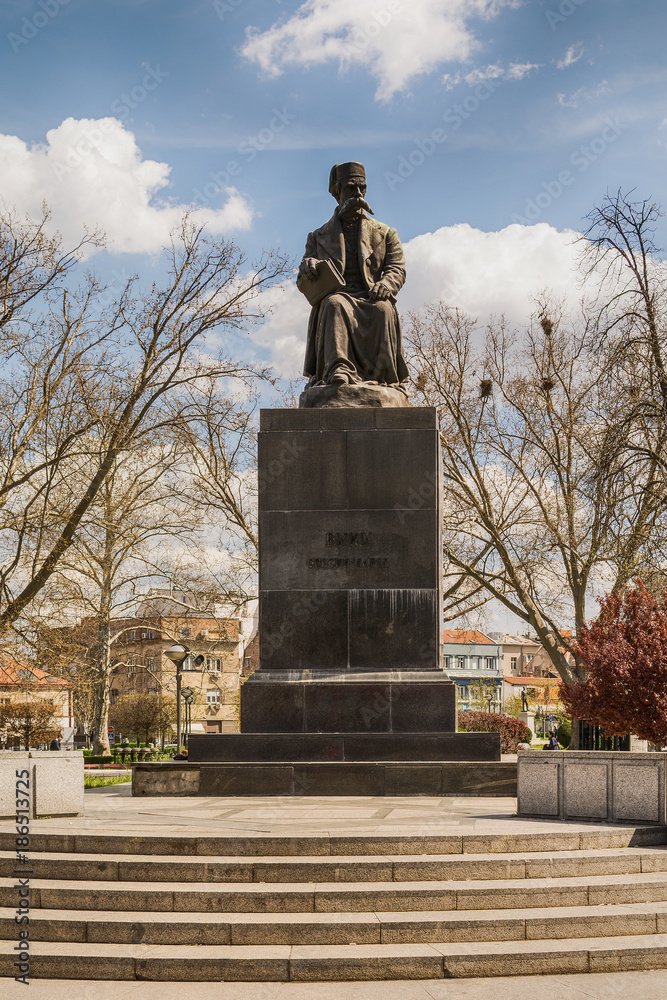 Belgrade, Serbia Marth 31, 2016: Monument to Vuk Karadzic in Belgrade
