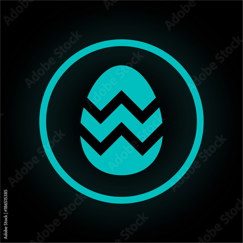 Neon Button rund - Osterei