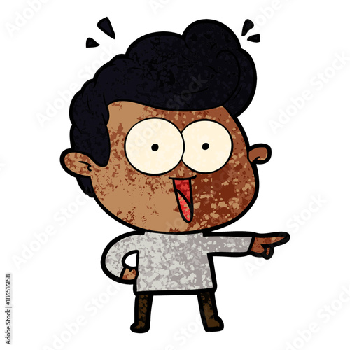 cartoon excited man
