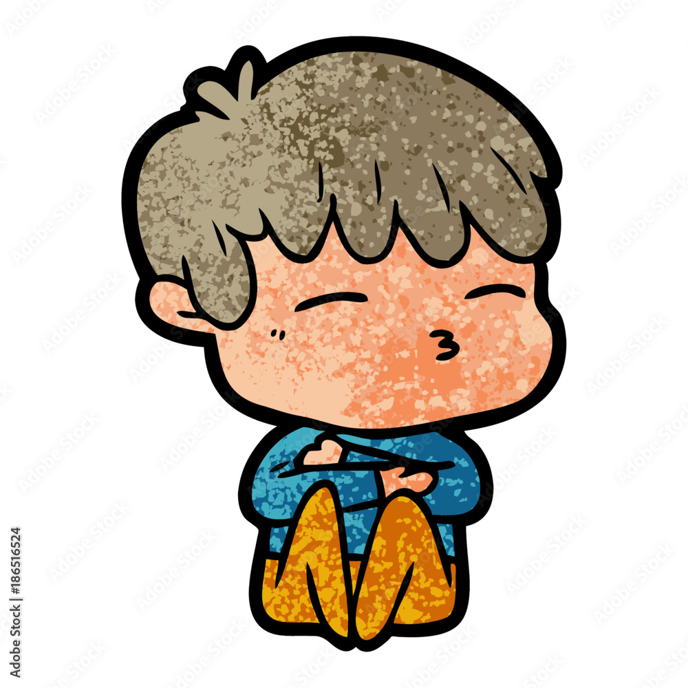 Obraz premium cartoon curious boy