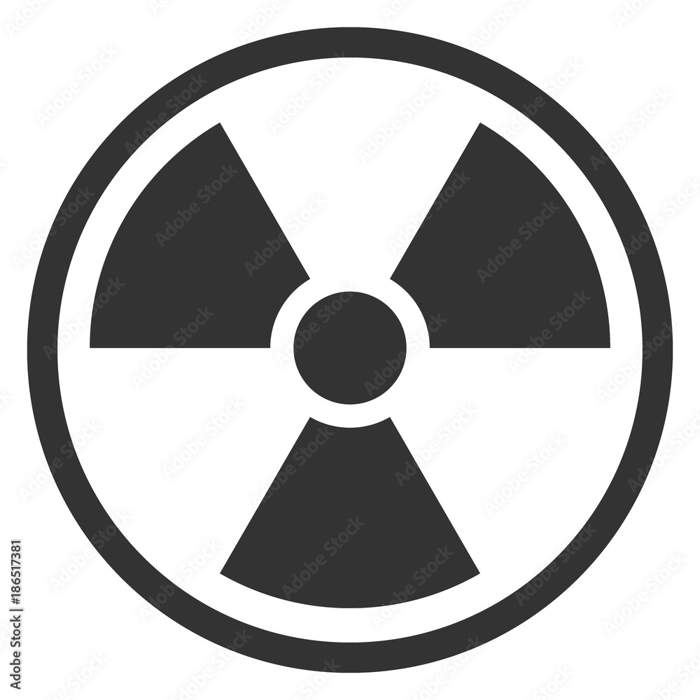 IONIZING RADIATION sign in circle. Vector icon. IONIZING RADIATION sign in circle. Vector icon.