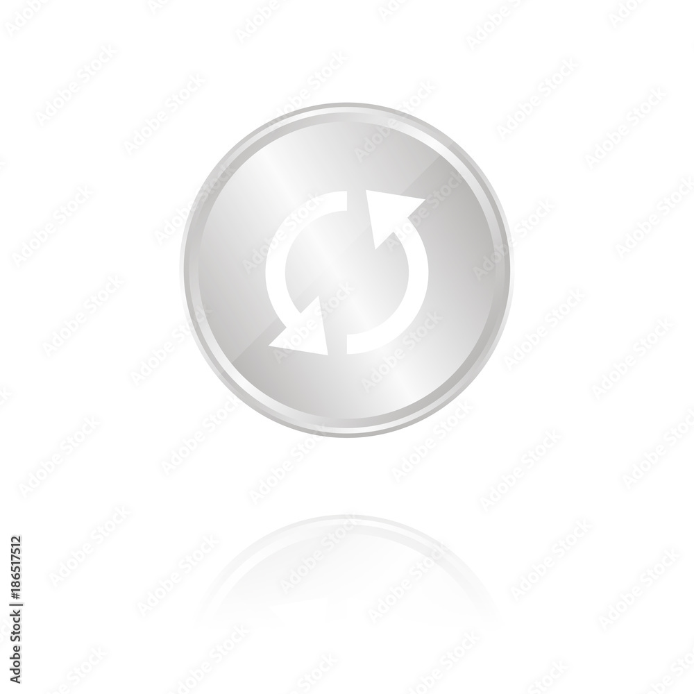 Ladezeichen - Silber Münze mit Reflektion Ladezeichen - Silber Münze mit Reflektion