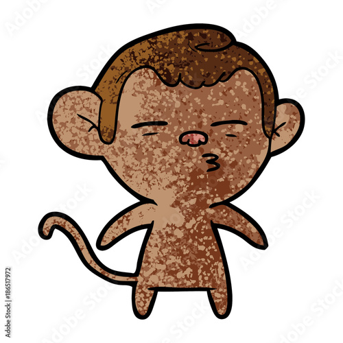 cartoon suspicious monkey