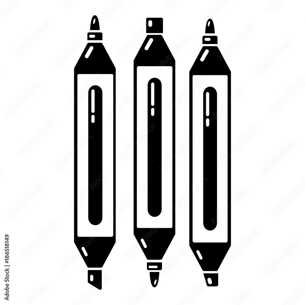 Marker pen icon, simple black style Marker pen icon, simple black style