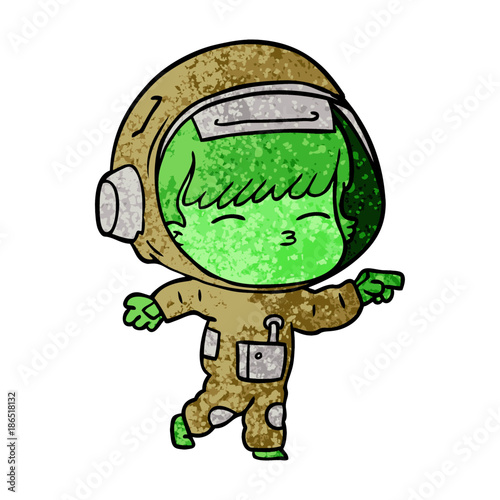cartoon curious astronaut