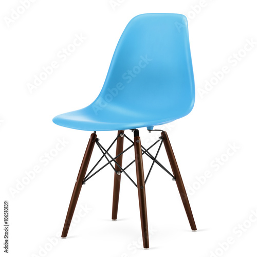Plastic, modern design kitchen chair isolated on white background