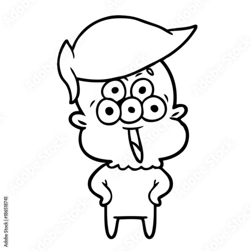 happy cartoon alien idiot