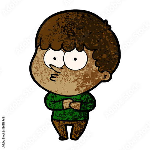 cartoon curious boy
