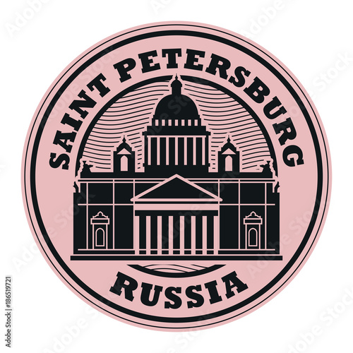 Stamp with words Saint Petersburg, Russia