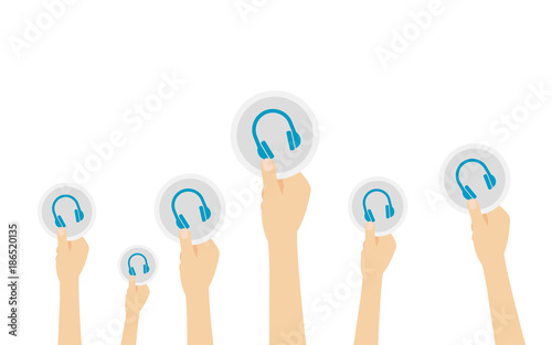 Hände halten Headset - Support