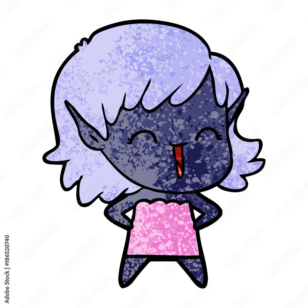 Fototapeta premium cartoon elf girl