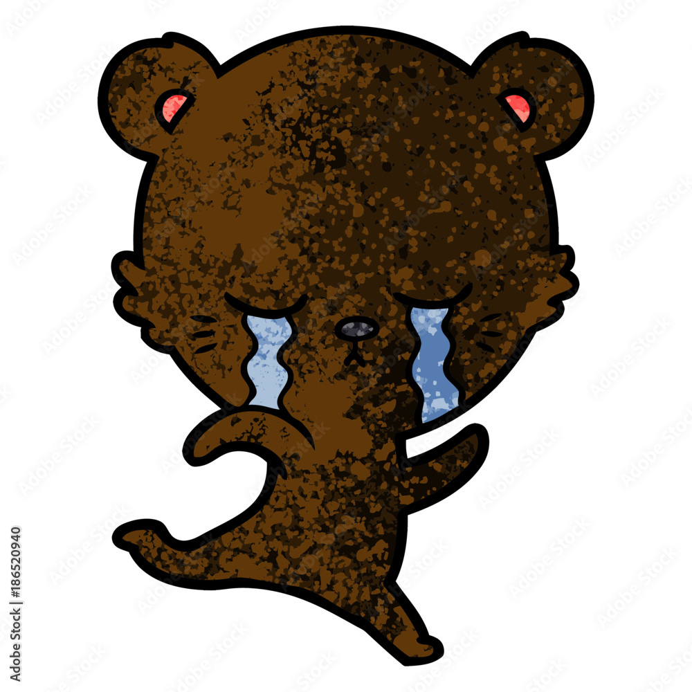 Obraz premium crying cartoon bear