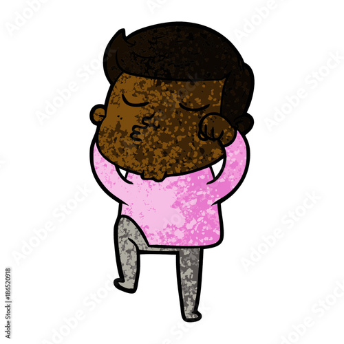 cartoon model guy pouting