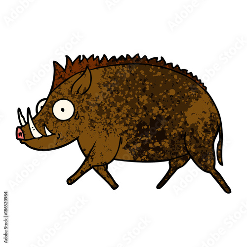 cartoon wild boar