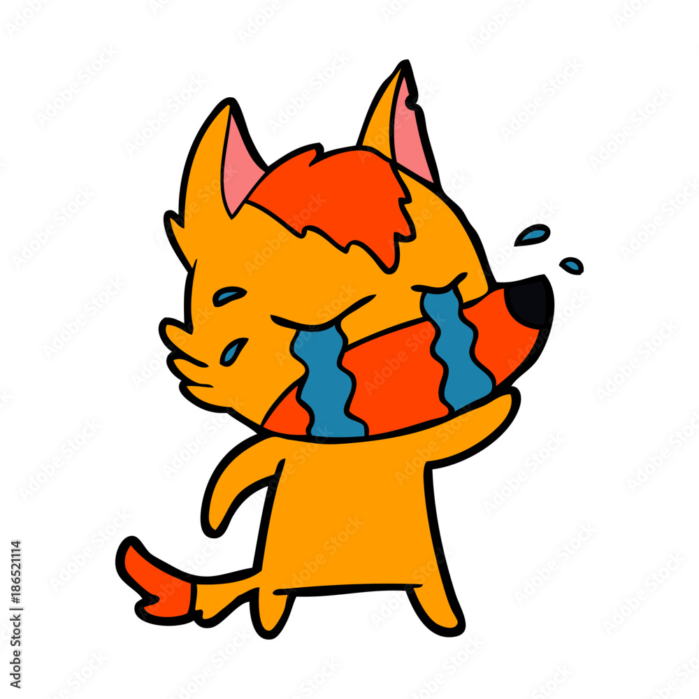 sad little fox cartoon character sad little fox cartoon character