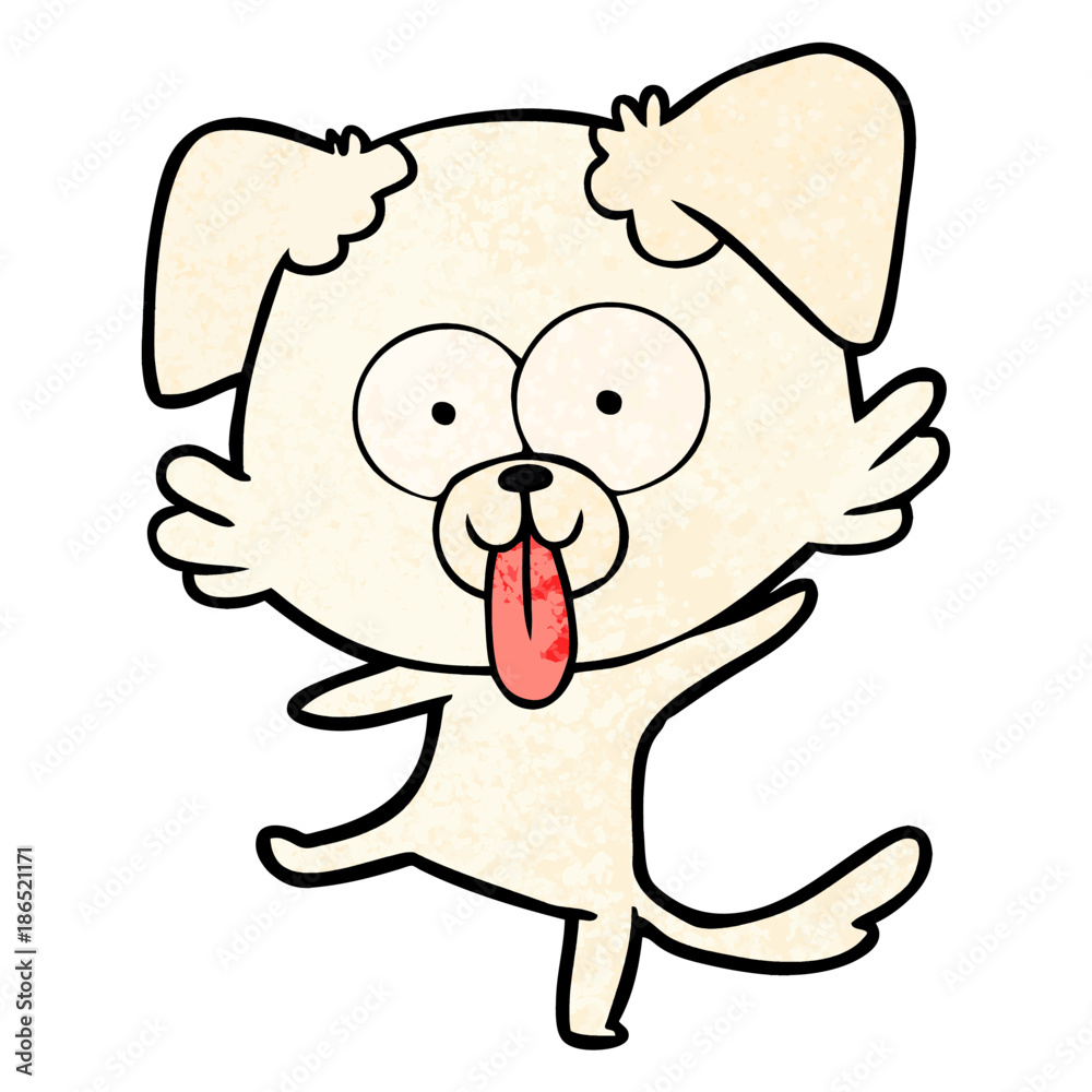 Fototapeta premium funny cartoon dancing dog