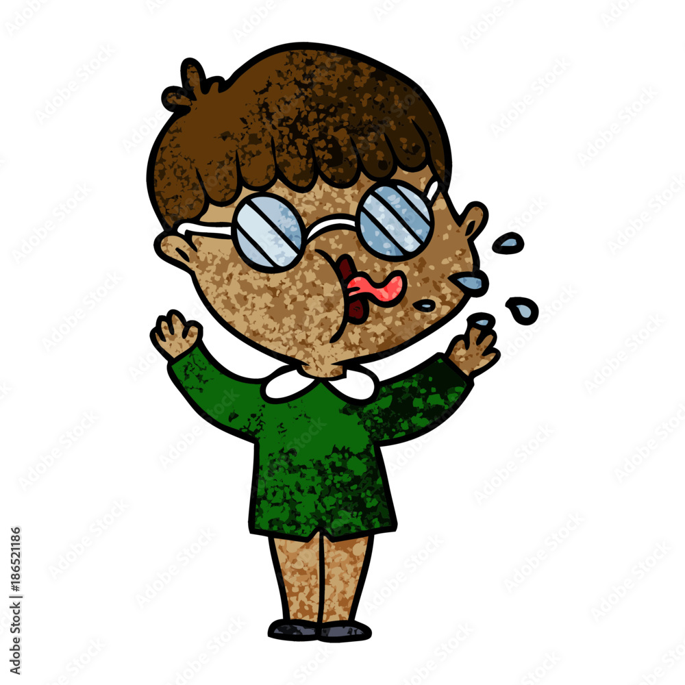 cartoon boy wearing spectacles