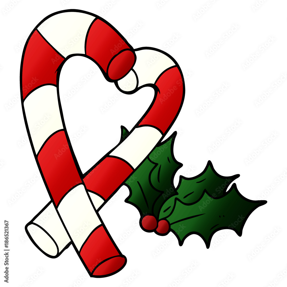 cartoon candy cane
