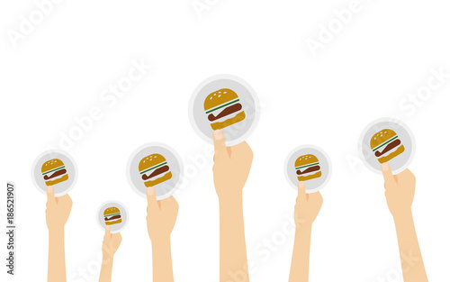 Hände halten Burger