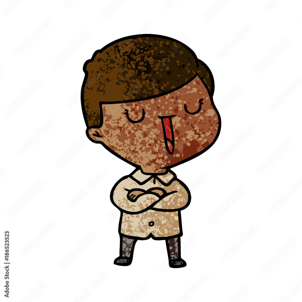 Obraz premium cartoon happy boy