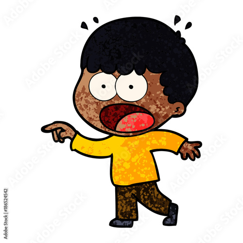 cartoon shocked man pointing