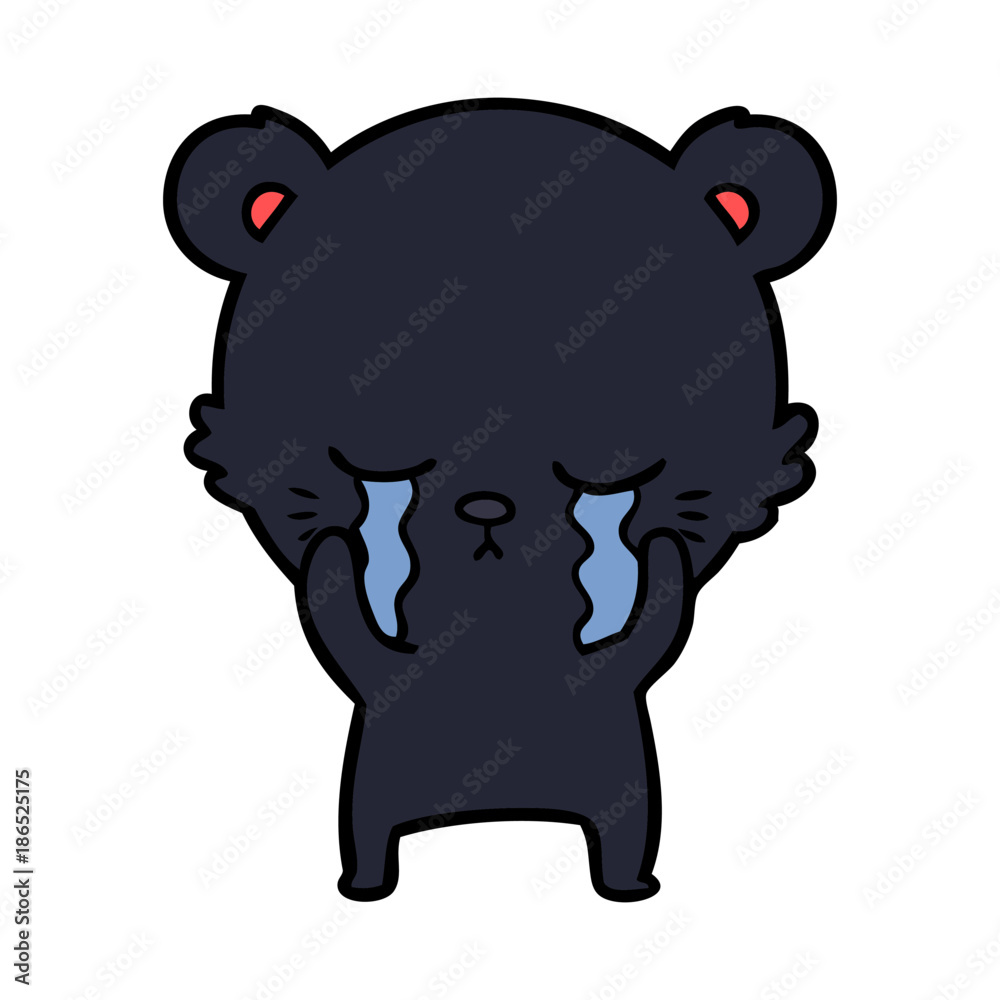 Obraz premium crying bear cartoon character