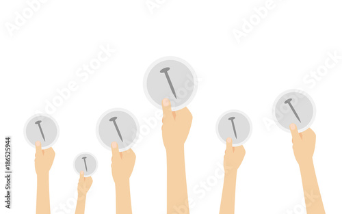 Hände halten Nagel - Handwerk