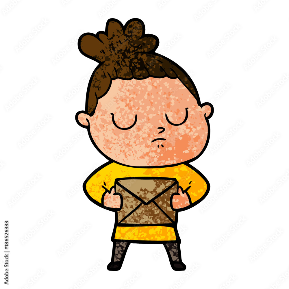 cartoon calm woman cartoon calm woman