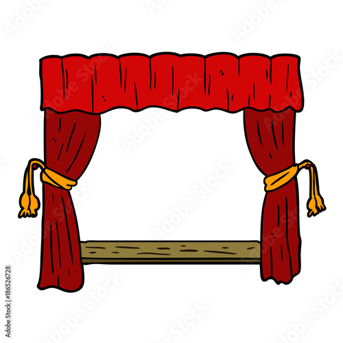 cartoon curtains opening onto stage