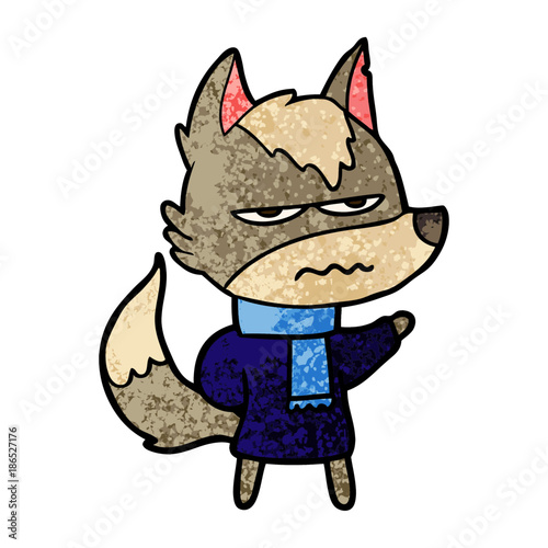 cartoon annoyed wolf © lineartestpilot