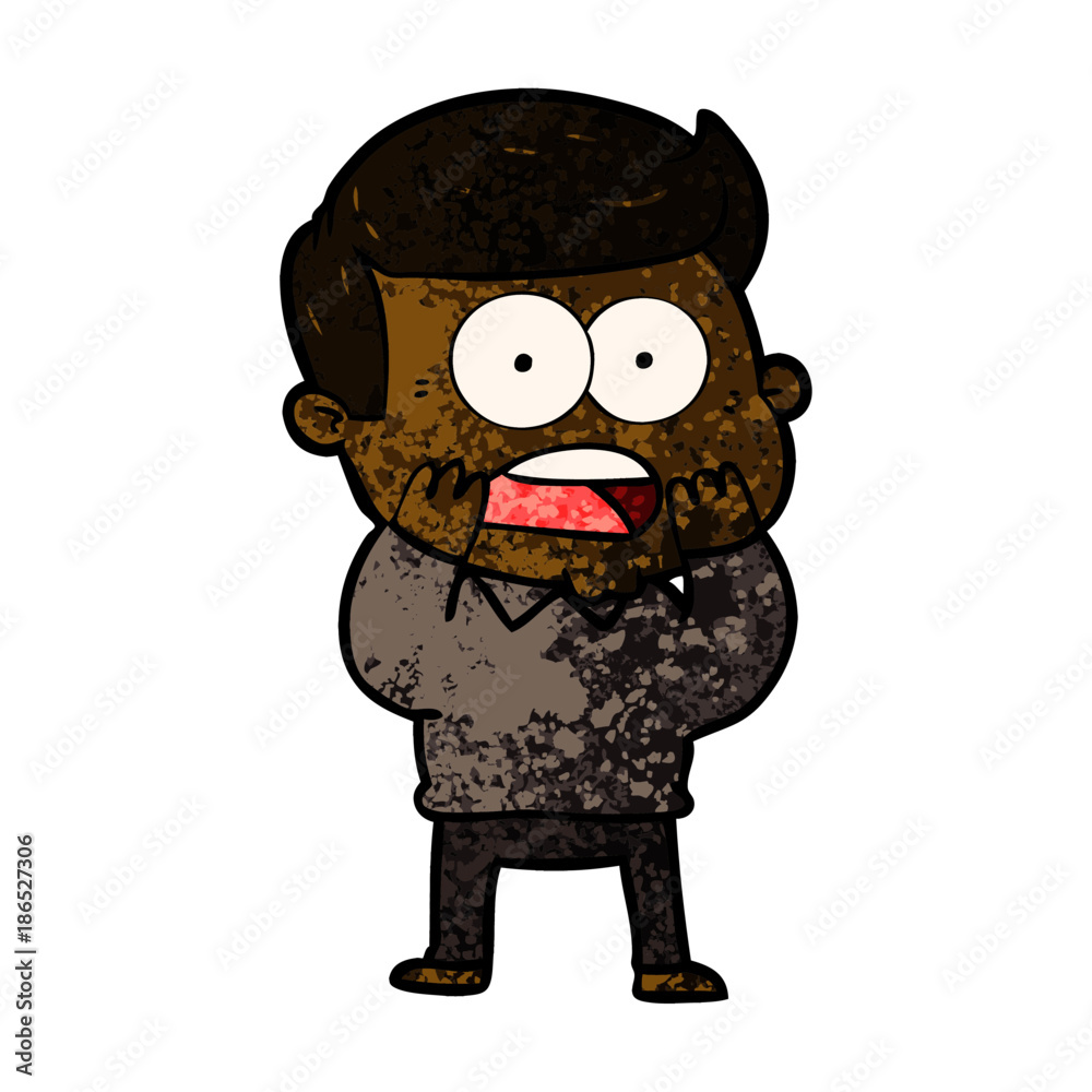 cartoon shocked man
