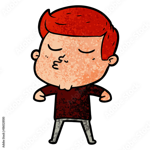 cartoon model guy pouting