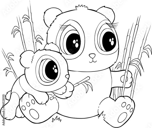 Cute Pandas Vector Illustration Art