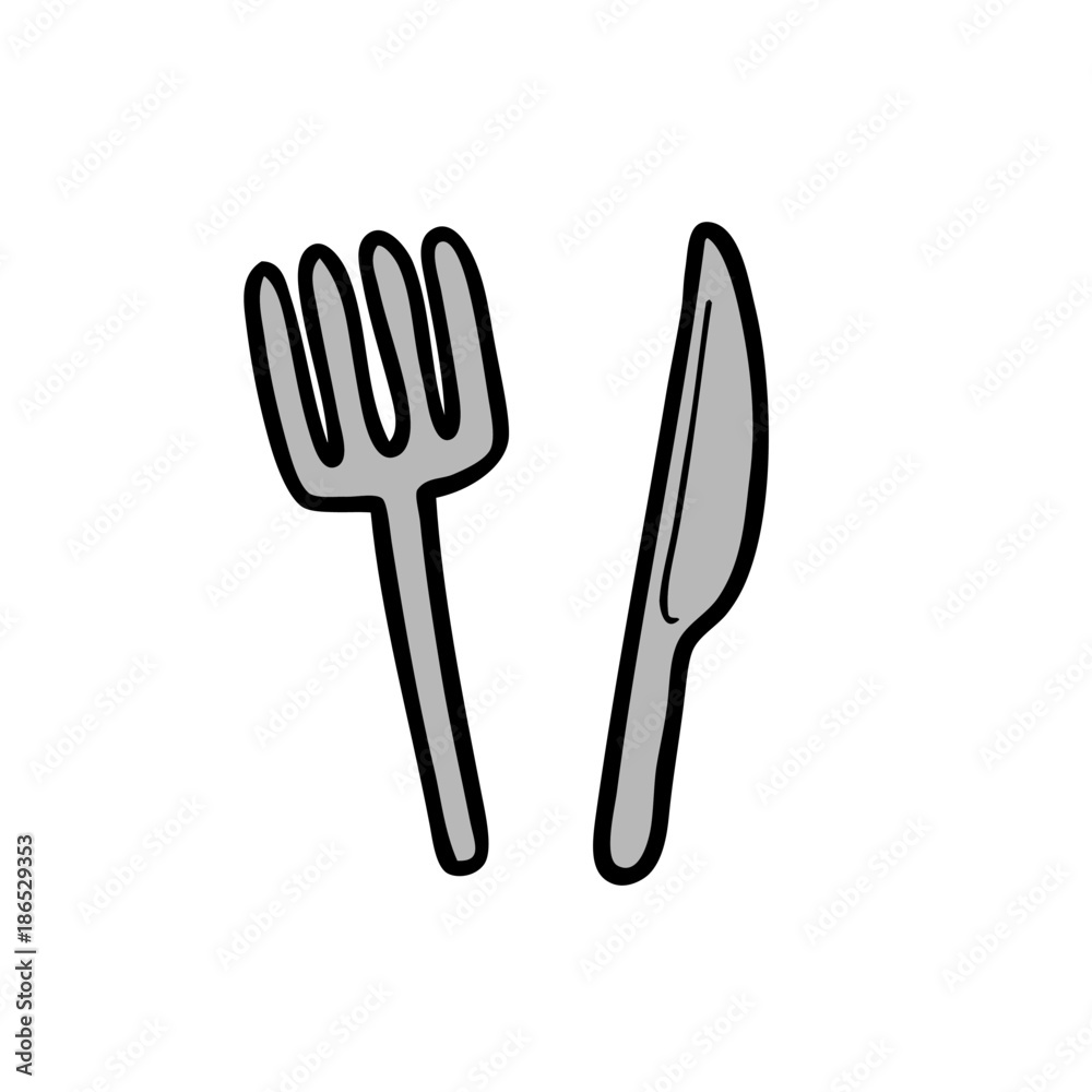 cartoon knife and fork