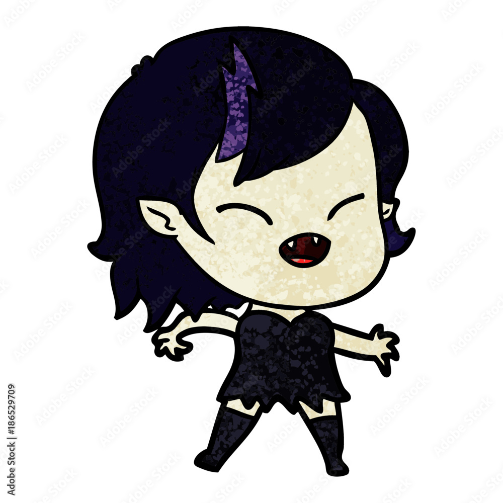 Fototapeta premium cartoon laughing vampire girl