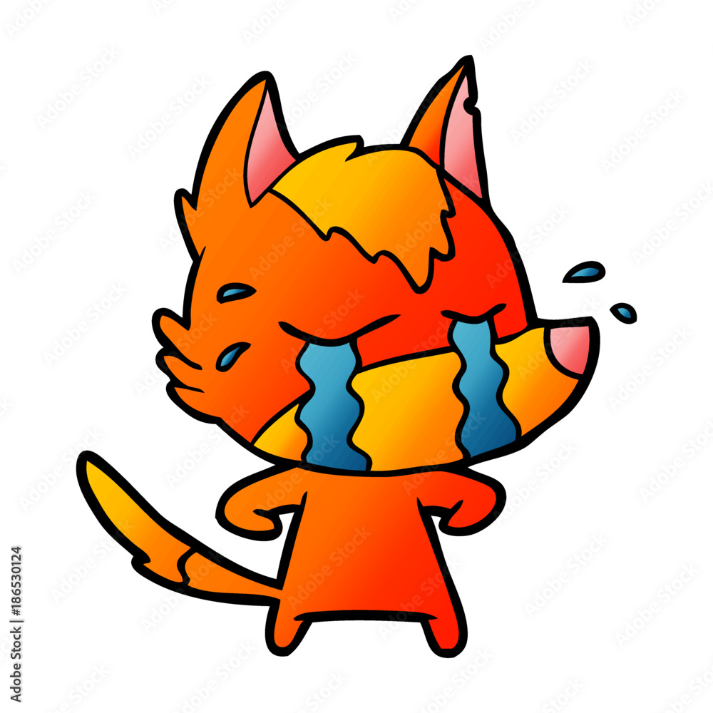 sad little fox cartoon character sad little fox cartoon character